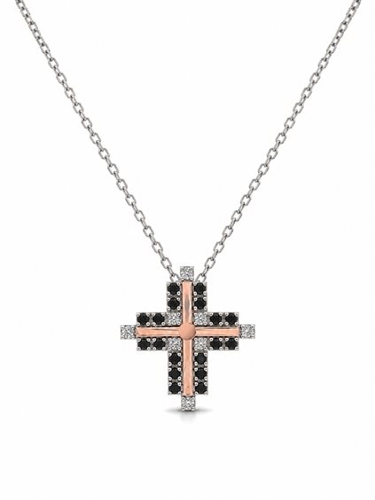 Collar Baraka Hombre in Oro blanco Diamante 0.19 Ct BARAKA15961 - BARAKA15961